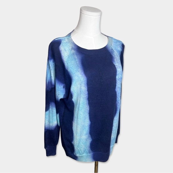 PARKER BLUE Cashmere Sweater Size Medium Blue Tie Dye Look 100% Cashmere GUC - Picture 4 of 5